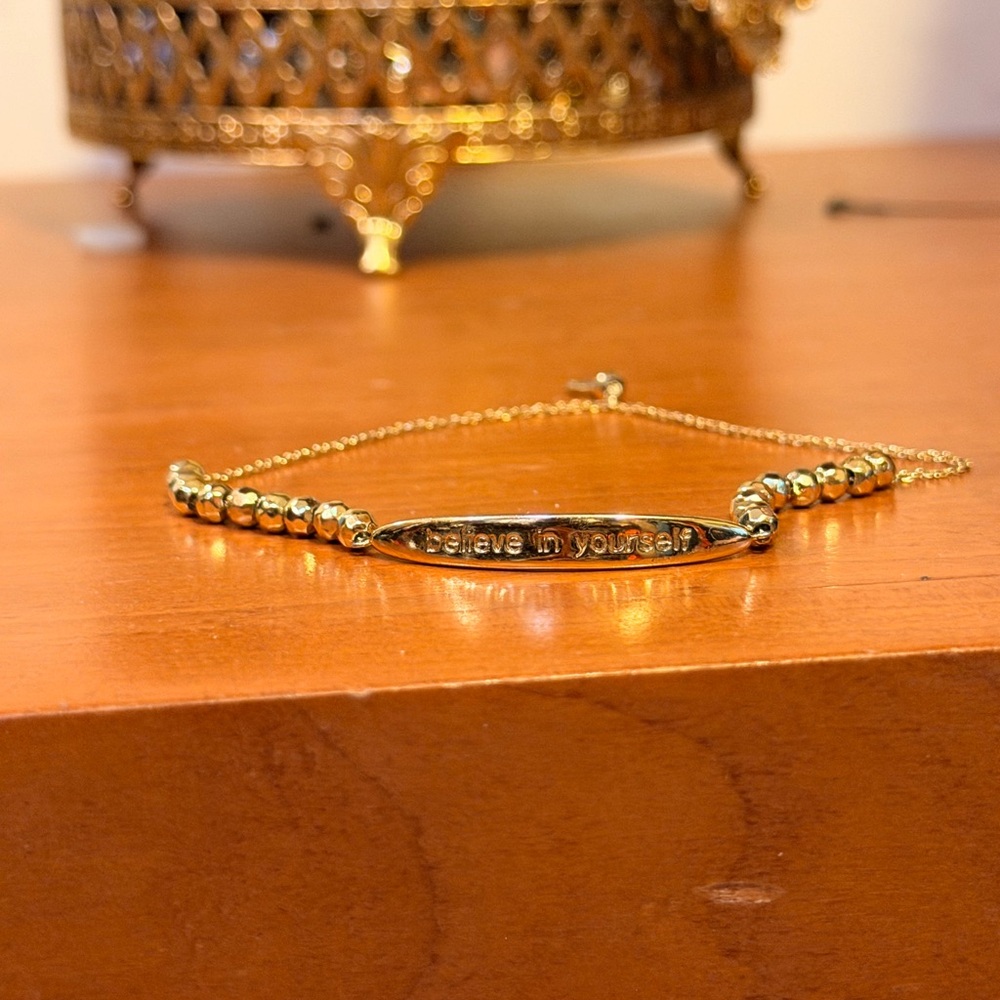 Gorjana Gold 'Believe in Yourself' Beaded Chain Bracelet